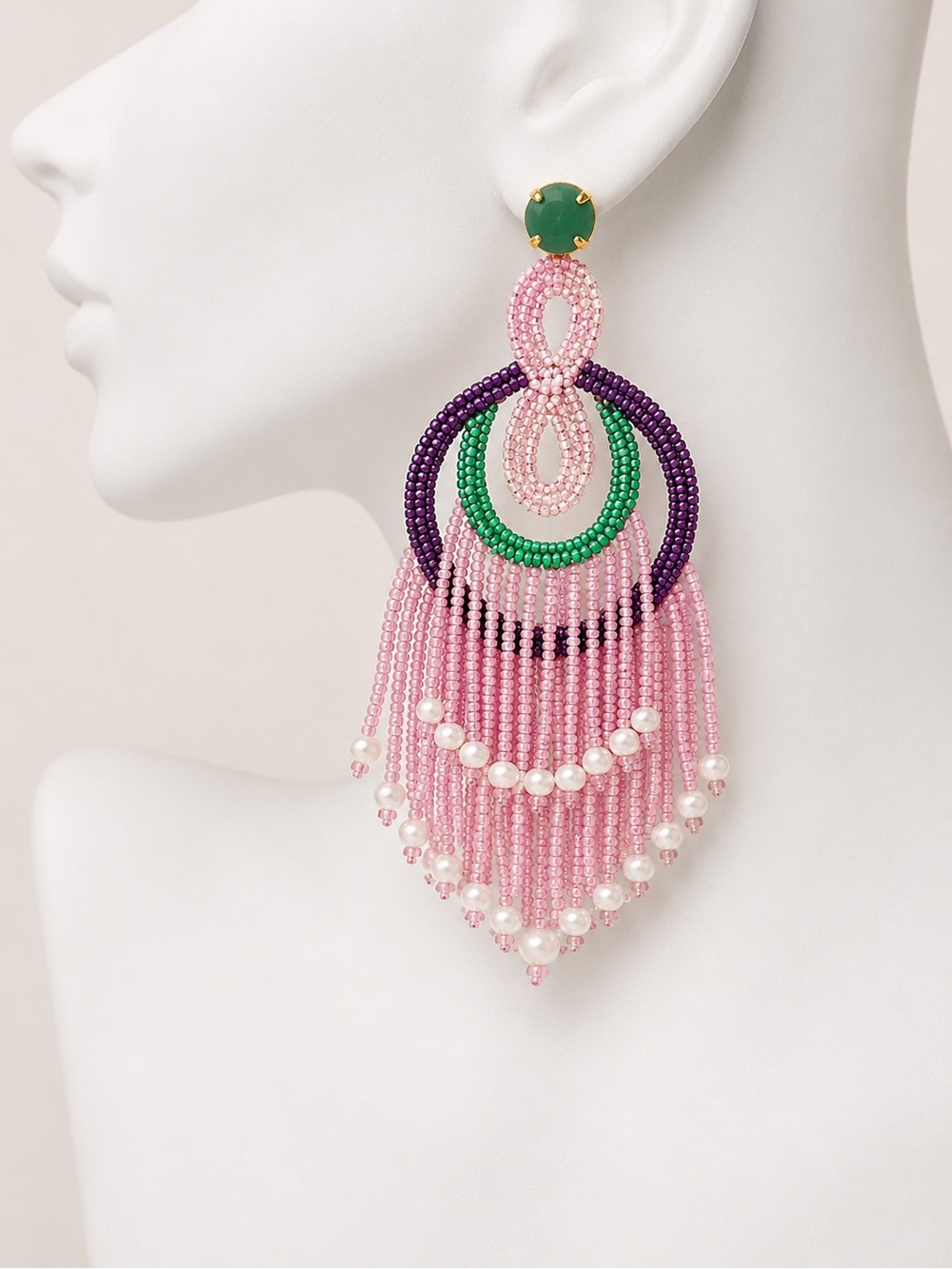 Dreamcatcher Seed Bead Post Earrings